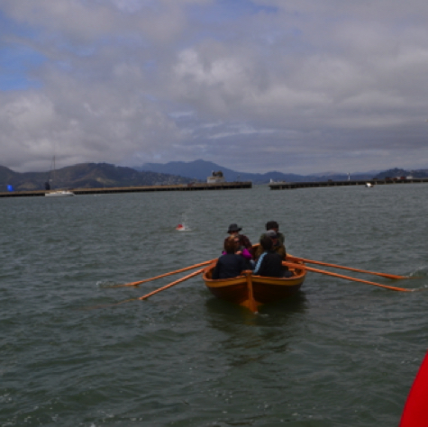 Rowing in Aquatic Park Cove.